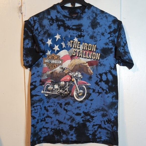 Vint. 90s Tie Dye Harley Davidson Clearwater, FL tee mens XL - Picture 1 of 5